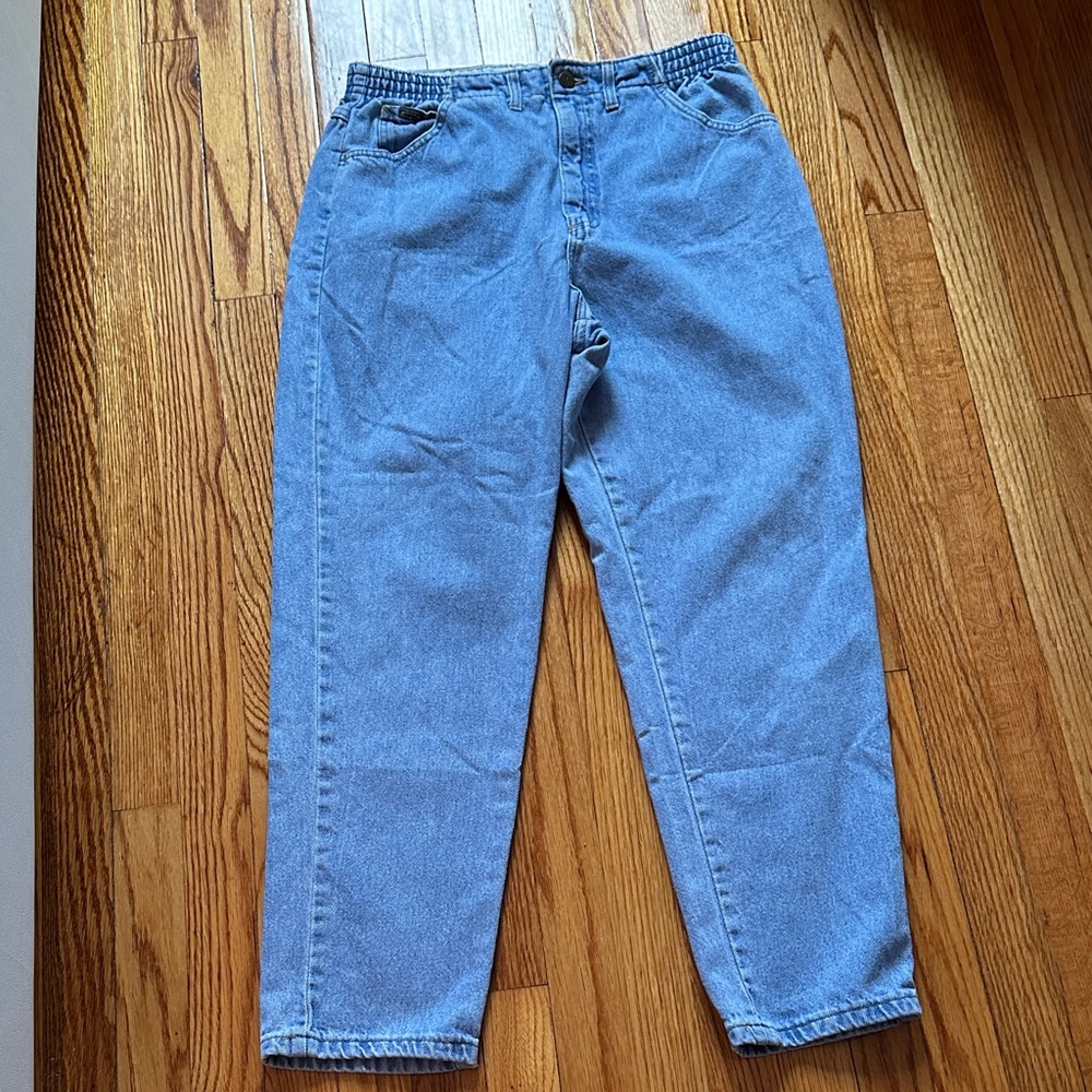 Vintage 90s Riders by Lee Elastic Waist Relaxed Fit Cottage Core Mom Jeans Large